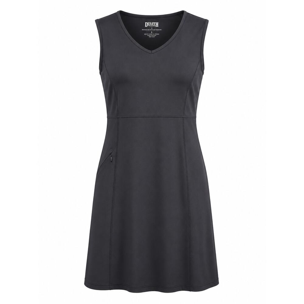 Duluth Trading Black Sleeveless Stretch Performance Dress Sz S Athletic Travel